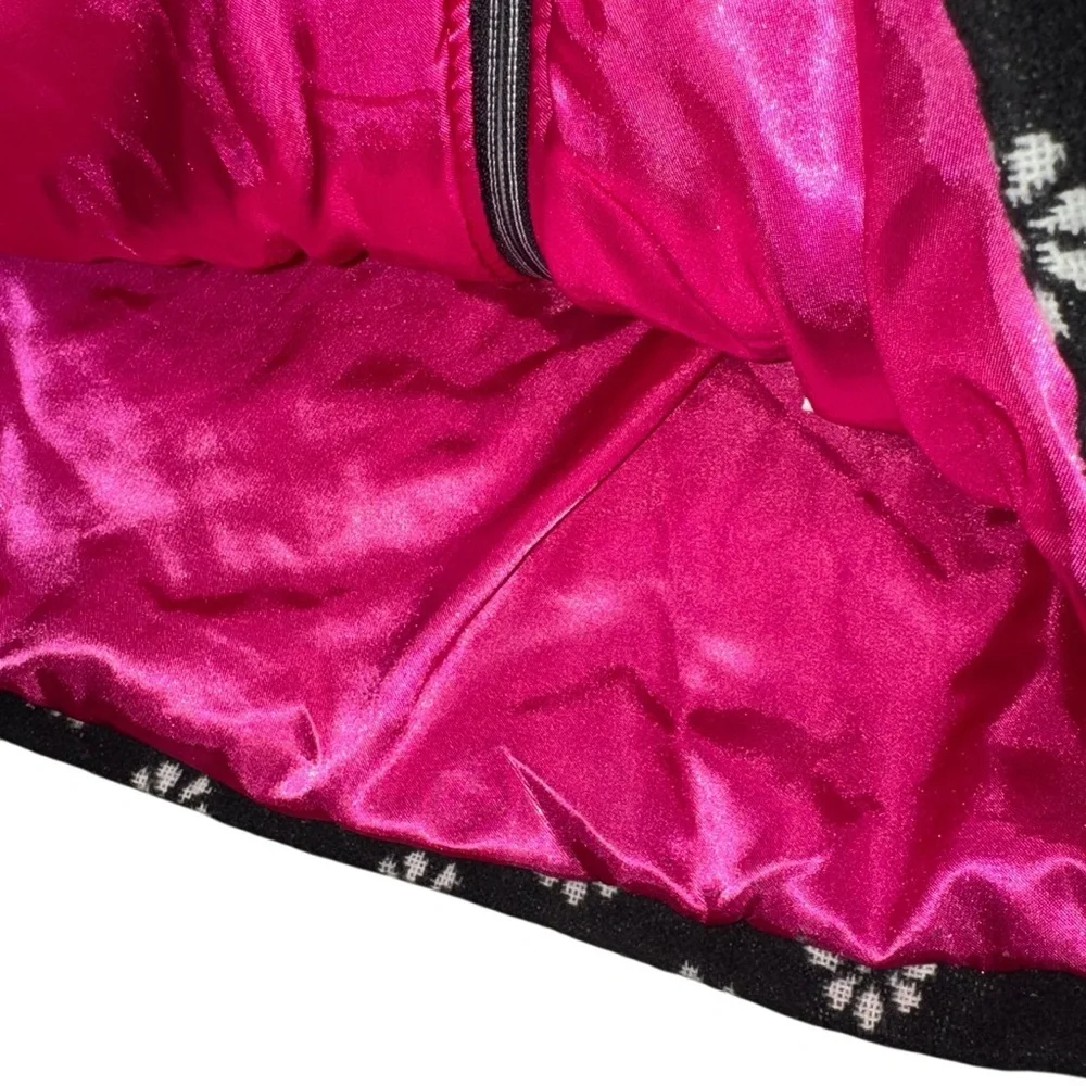 Penelope Mack Girl's Size 5 Full Zip Jacket Hooded Plush Lined Floral Print